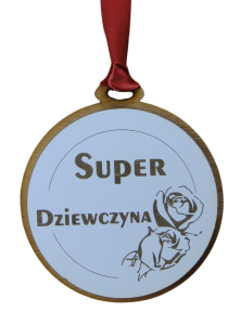 (P364W5) Super Dziewczyna - Medal drewniany