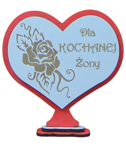 (P157W10) Dla Żony - Stojak serce z różą