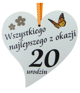 20-stka urodzinowa zawieszka serce (P1311W20)