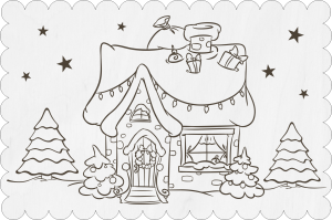 Boże Narodzenie - kartka drewniana (P968W78)