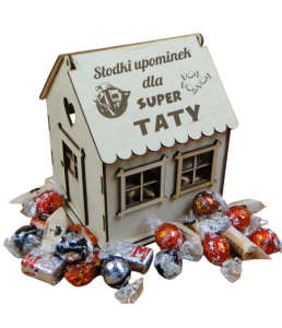 (P1345W4) dla Super Taty - pudełko na cukierki Domek