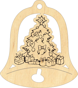 Dzwonek choinka Zawieszka świąteczna (P1164W74)