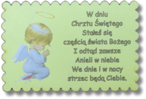 (P968W57) Chrzest Święty - kartka drewniana