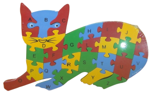 Drewniane puzzle Kot (P642Z7)