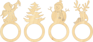 Świąteczny pierścień na serwetki - komplet 4 sztuki (P1175W1)