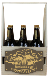 (P1242W17) Dla Górnika - Skrzynka na piwo z emblematem