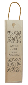 (P587W12) Wesołych Świąt - skrzynka na wino grawerowana