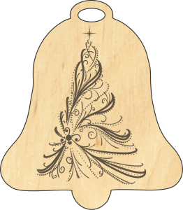Dzwonek Zawieszka świąteczna grawerowana (P1166W29)