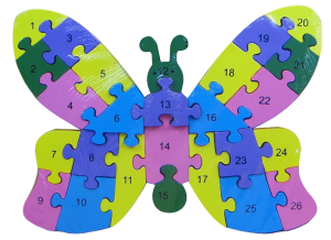 (P642Z12) Drewniane puzzle Motyl
