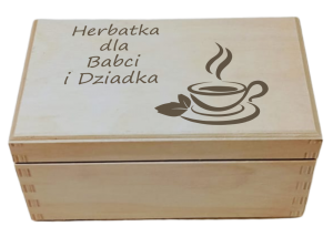 (LH2G47) Herbatka dla Babci i dziadka - Pudełko na herbatę z grawerem
