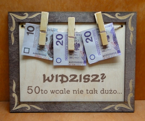 Urodzinowa ramka na pieniądze ciemna (P1291W50)
