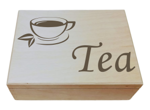Tea - Pudełko na herbatę z 6 przegrodami i grawerem (LH6G-62)