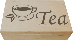 (LH8G63) Tea - Pudełko na herbatę z 8 przegrodami i grawerem
