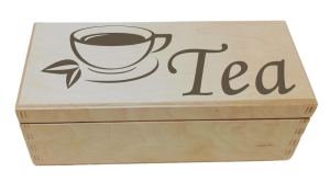 (LH3G62) Tea - Pudełko na herbatę z 3 przegrodami i grawerem