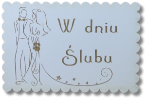 (P968W130) W dniu ślubu - kartka drewniana