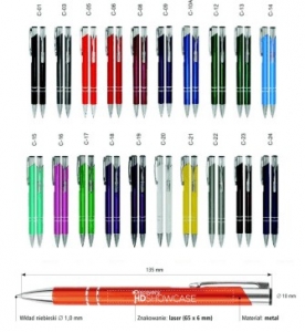 Długopis metalowy Cosmo jednostronny grawer HURT-100 szt (P233/100)