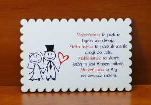 W dniu Ślubu - kartka drewniana (P968W65)