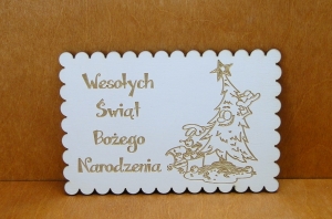 Boże Narodzenie - kartka drewniana (P968W80)