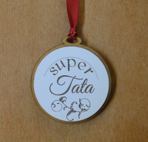 Super Tata - Medal drewniany (P364W2)