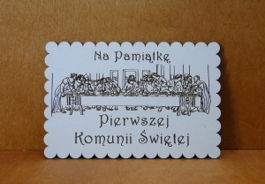 Pierwsza Komunia Święta - kartka drewniana (P968W120)