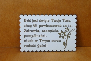 Dla Taty - kartka drewniana (P968W124)