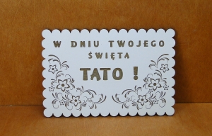 Dla Taty - kartka drewniana (P968W125)
