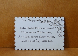 Dla Taty - kartka drewniana (P968W126)