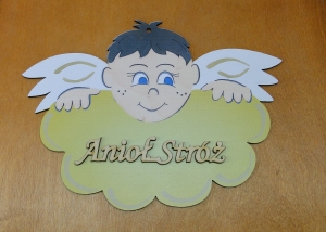 Anioł stróż - Aniołek na chmurce chłopczyk (P175W7)