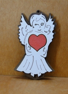 Aniołek z sercem - zawieszka (P415W3)