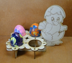 Wielkanocny stojak na 4 pisanki grawerowany (P583W1)