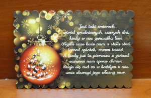 Boże Narodzenie - kartka drewniana (P968W6)