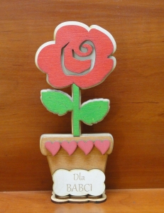 Dla Babci - Kwiat doniczka róża  (P320W3)