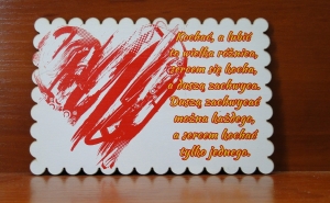 Walentynkowa kartka drewniana (P968W14)