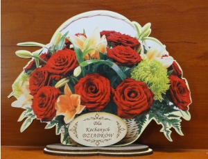 Dla Dziadków - stojak kosz z kwiatami (P660W3)