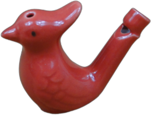 (P895W10) Gwizdek ceramiczny kolorowy ptaszek