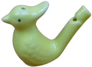 (P895W12) Gwizdek ceramiczny kolorowy ptaszek