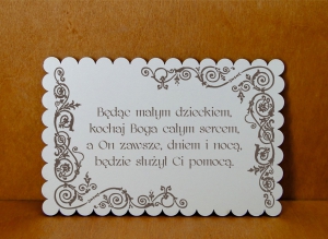 Chrzest Święty - kartka drewniana (P968W140)