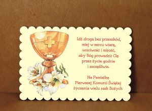 Pierwsza Komunia Święta - kartka drewniana (P968W30)