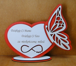 Dla mamy - Stojak Serce z motylem (P714W1)
