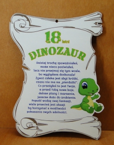 Urodzinowy dyplom dinozaur (P1285W18)