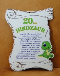 Urodzinowy dyplom dinozaur (P1285W20)