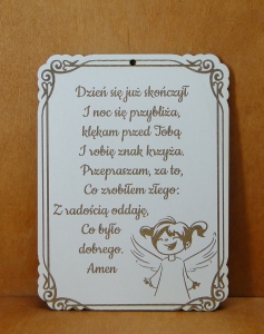 Obrazek modlitwa grawerowany (P1295W6)