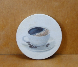 Pod kawę - Podkładka drewniana (L184D7)