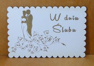 W dniu Ślubu - kartka drewniana (P968W127)