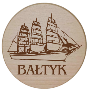 (L184G44) Bałtyk statek - podkładka drewniana