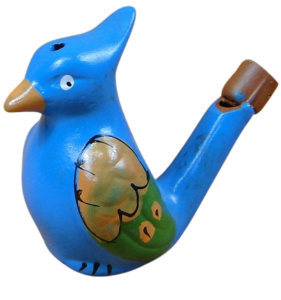 (P895W23) Gwizdek ceramiczny kolorowy ptaszek