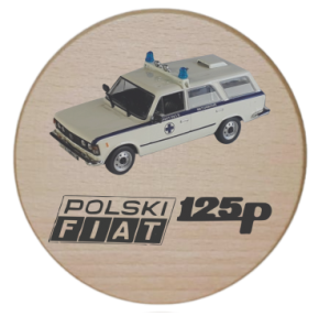 (P1206W15) Fiat 125p - Podkładka drewniana