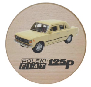 (P1206W6) Fiat 125p - Podkładka drewniana