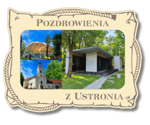 (P1499UST3) Sznur ramka- USTROŃ- magnes na lodówkę