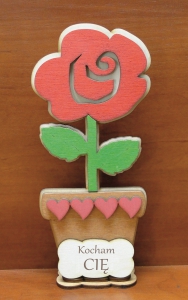 Kocham Cię - Kwiat doniczka róża (P320W6)